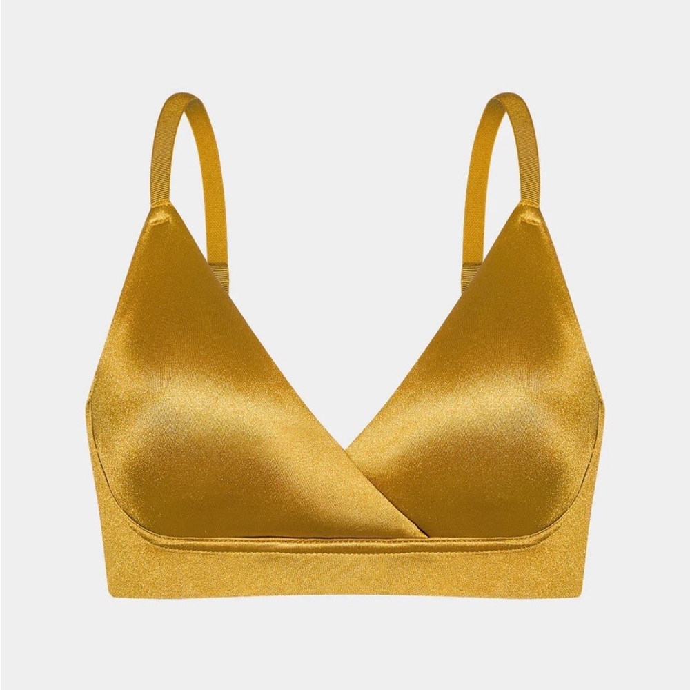 Knix Shimmer Stretch Bra Bralette Burnished Gold Limited Edition Size Medium NWT